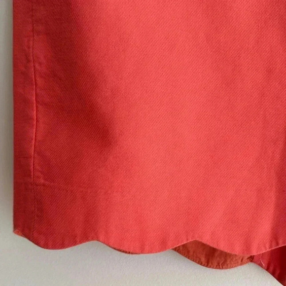 J. By J. Crew Coral/Salmon Solid Pencil Skirt with Scalloped Hem, Size 4 - Picture 13 of 16